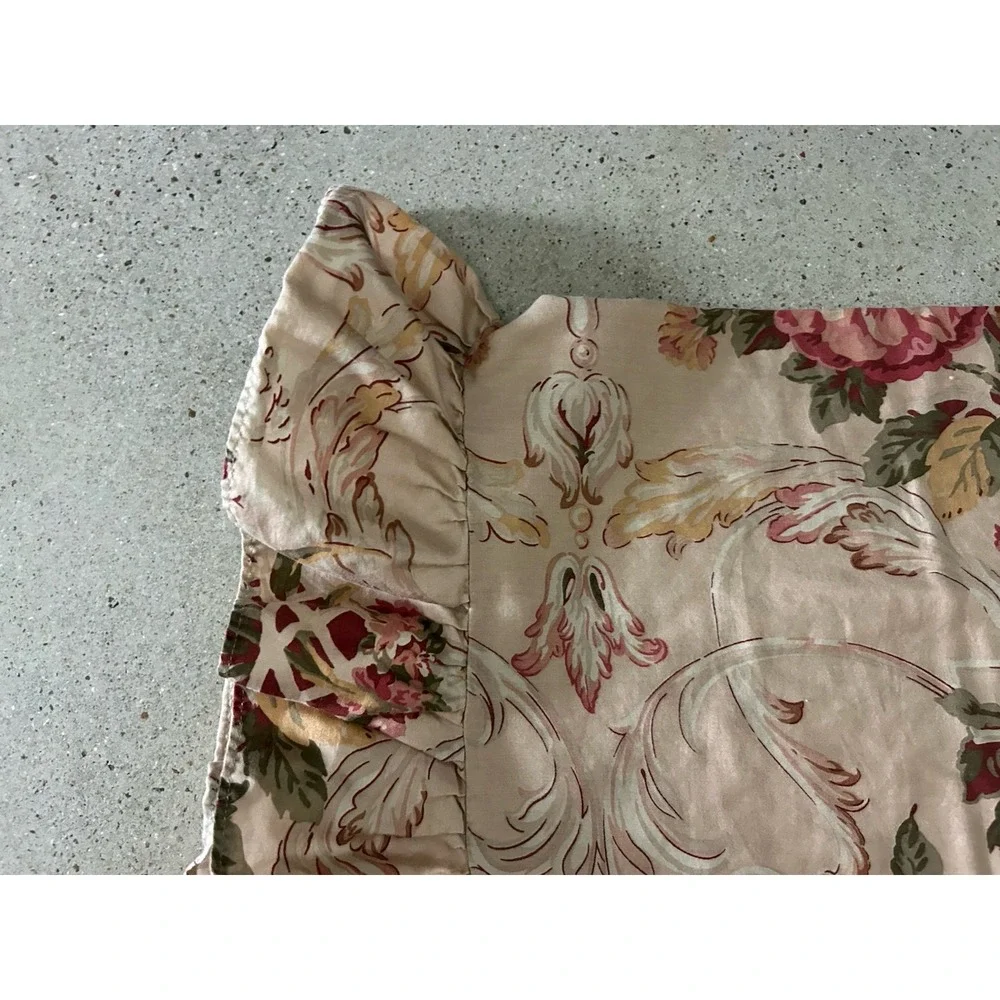 RARE Ralph Lauren Guinevere Floral Medieval Ruffled King Vintage Pillowcase